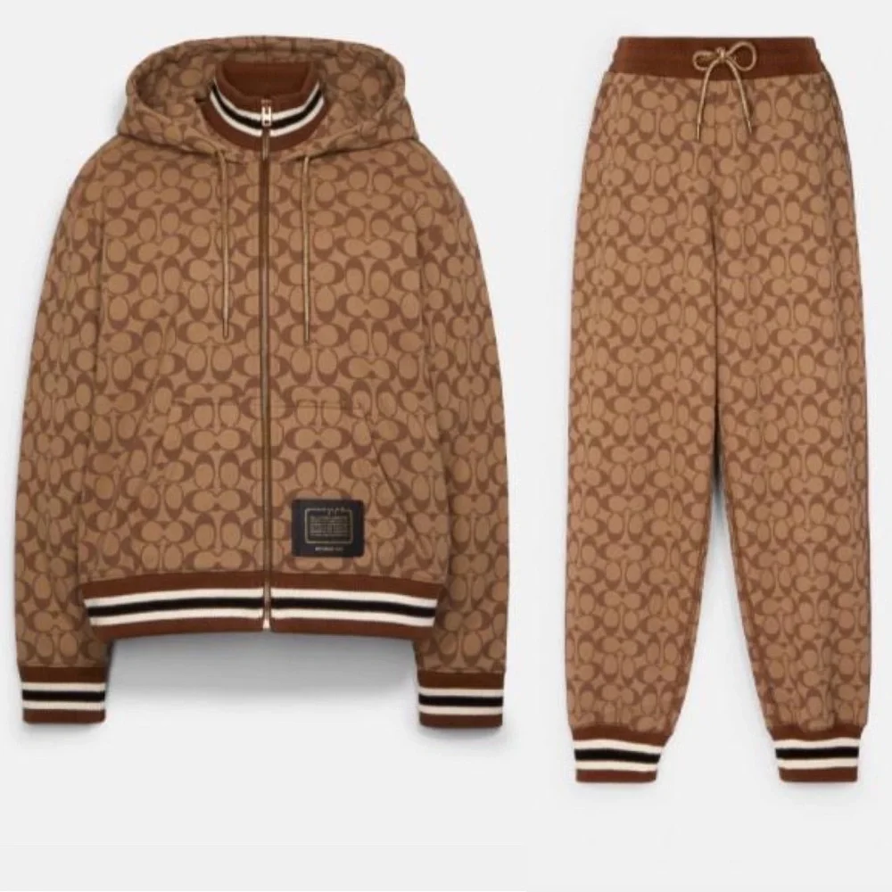 Coach X Jennifer Lopez Signature Set! Large Sweatpants Joggers + Hoodie set - Picture 1 of 7